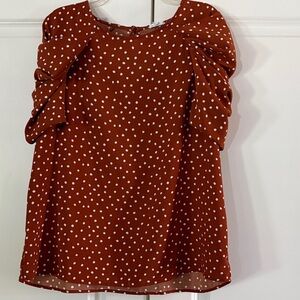 Rust Polka Dot Blouse